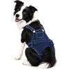 Colenumone Pannolini lavabili per cani femminili con bretelle regolabili, mutandine riutilizzabili in denim per ciclo di calore e incontinenza, pannolini antiscivolo con gancio e anello, taglia L