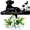 Wondramble Pietra tombale per esterni, decorazione per cani resistente alle intemperie, spina da giardino, lavagna commemorativa (25 cm, cani)