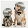 Generic Divertente parrucca regolabile per cani e gatti, 15,2 cm, realistica, 3D, tagliabile, con fascia elastica, taglio di capelli fai da te per Halloween, Natale e cosplay, adatta per animali domestici di