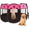 EUBSWA Recinto Cani da Interno, 74x74x43cm Recinto per Gatti, Box Pieghevole per Cane, Gabbia per Gatto Esterno, Box per Cucciolo Gattini Conigli, Rosae