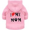 Izefia Felpe con Cappuccio per Cani Piccoli e Gatti - Vestiti Amo Mia Mamma - Maglione Invernale e Camicia Calda in Cotone per Piccoli Cani e Gatti