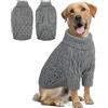 Queenmore Maglione per Cani di Taglia Grande, Maglioncino Cane con Collo Alto e Tessuto Caldo, Vestito Natale per Labrador, Golden Retriever e Border Collie, Grigio, 2XL