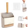 HCVERTE 3 in 1 Paletta Lettiera Gatto con Contenitore, Lettiera Gatto Accessori | 3 in 1, 27×13 cm paletta per lettiera gatto, manico in legno, contenitore e scopino, gancio integrato, salvaspazio