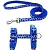 Generic Set di pettorina da passeggio regolabile in poliestere per animali domestici, guinzaglio anti-rottura per gatti, corda di trazione per cuccioli (S, blu)