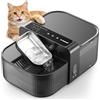 Oneisall Fontana per gatti senza fili, 3,5 l, in acciaio inox ABS/304 | Senza cambio del filtro grazie alla separazione delle acque fresche e reflue, display LED programmabile, < 30 dB