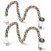 Tomedny 2 posatoi in corda per uccelli, trespoli per pappagalli, accessori per gabbie per uccelli in corda per pappagalli con viti di fissaggio, panno di cotone colorato regolabile per (80 cm)