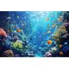 MIRRORANG 91x50cm Oceano Sottomarino Tema Acquario Sfondo Mare Profondo Colorato Corallo Tropicale Acquario Sfondo Mondo Subacqueo Acquario Sfondo