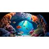 MIRRORANG 120x50cm Acquario Sottomarino Sfondo Tropicale Colorato Corallo Pesce Grotta Mondo Subacqueo Pesce Serbatoio Sfondo