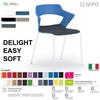 SEIPO DELIGHT SOFT DE0061B sedia visitatore impilabile imbottita telaio 4 gambe bianco SEIPO ECOPELLE D2