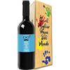 Bottle-Up Regalo festa del papà - Bottiglia vino personalizzata e cassa legno - Idea regalo uomo, festa del Nonno, compleanno papà (Mani, Keep calm papà)