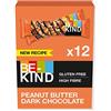 BE-KIND Barretta al Gusto di Burro di Arachidi e Cioccolato Fondente, Snack senza Glutine, 1 Confezione x 12 Barrette da 40 g