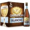 Grimbergen Blanche, Cassa con 6 Bottiglie da 75cl, Birra d'Abbazia Blanche/Witbier, Gusto Agrumato e Speziato, Gradazione Alcolica 6.0% Vol.