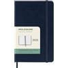Moleskine Weekly Planner, Agenda Settimanale con Spazio per Note 12 Mesi 2025, Copertina Rigida e Chiusura Elastica, Colore Blu Zaffiro, Formato Pocket 9x14 cm