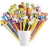 Annhao 50 PCS Matite del fumetto con Gomma, gadget compleanno bambini, Legno, Grafite, Colorate Regalino per Festa Battesimo, Comunione Regalo, Premi Scolastici (Colore/stile casuale)
