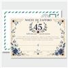 GHIBLI Biglietto Auguri 45 Anni Matrimonio, Regalo Personalizzato Nozze di Zaffiro | Certificato 45° anniversario di matrimonio da compilare, grande e originale attestato A4 stile pergamena con busta abbinata