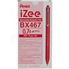 Pentel BX467 penna sfera a scatto Izee 0,7 mm rosso, 12 pezzi