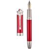 HONG DIAN Penna stilografica N25 a stantuffo, pennino fine, design stereoscopico, design intagliato con custodia in metallo, set di colore rosso vino
