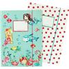 PaPIerDraCHeN 2 cartelle scolastiche di alta qualità per bambini DIN A4 | motivo sirena - cartella postale per studenti di scuola elementare - raccoglitore di quaderni - pinzatrice a sella - set numero 1