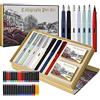 GC QUILL 7 Penne Stilografiche per Calligrafia con Diversi Pennini e 40 Cartucce d'inchiostro, Set per Calligrafia per Principianti - MU-09