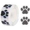 Generic Adesivi con paillettes nere a forma di zampa, 500 pezzi, 2,5 cm, rotondi, in vinile, per feste artigianali con cane e orso