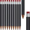 noTrash2003 10 matite a pressione in plastica effetto legno con gomma da cancellare all'estremità del fusto, con 1 mina da 0,7 mm, per scuola, ufficio, casa e università, in 6 colori (nero)