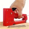 Generic Pinzatrice manuale per legno, per lavorazione del legno, pinzatrice per tappezzeria da 4-8 mm con 100 punti, strumento di fissaggio leggero a mano per riparazioni domestiche fai da te (rosso)