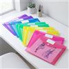 Generic Cartelle portadocumenti con chiusura a scatto, confezione da 10 pezzi, in plastica multicolore, formato A4/Letter, con tasca per etichetta, buste impermeabili in polipropilene per ufficio, lavoro e