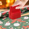 Generic Taglierina per carta da regalo con ruote, linea dritta, per Natale, adatta a vari rotoli e carte, 7,5 x 6,5 cm (rosso)