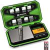 UNIWEIGH Bilancia Digitale Tascabile da Viaggio 200g/0,01g, Verde Brillante | Scala digitale per grammi,mini scala alimentare con peso di calibrazione da 50g,per cucina,caffè,erbe,gioielli,monete