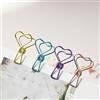 Generic Confezione da 6 raccoglitori a forma di cuore e graffette: clip in filo metallico in acciaio inox, multiuso, pratiche clip per carta di fatture (stile cuore, multicolore) BLC17-05
