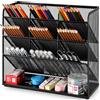 Marbrasse Organizer Scrivania,Porta Penne per Scrivania Multifunzione,Portapenne da Scrivania,Organizer Scrivania Ufficio,Casa,Portaoggetti per Forniture Scolastiche(Nero)