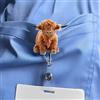 Generic Porta badge retrattile con clip a coccodrillo, adorabile regalo per infermieri, medici, impiegati, amanti degli animali da fattoria, in acrilico, simpatico, soffice e soffice