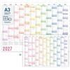 Häfft® Calendario da parete 2027 formato A3 piegato, in italiano Rainbow | Calendario da parete (42 x 29,7 cm) con festività italiani + calendario A4 aggiuntivo