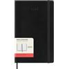 Moleskine Daily Planner, Agenda Giornaliera 12 Mesi 2025, Copertina Morbida e Chiusura Elastica, Colore Nero, Formato Large 13x21 cm