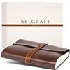 Belcraft Tivoli Diario/Taccuino in Pelle riciclata con Blocco Intercambiabile, Realizzato a mano da Artigiani Toscani, Include Scatola Regalo, A5 (15x21 cm) Marrone (Marrone)