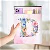 Generic Regali per gli amanti dei libri con iniziali, custodia per libri floreale personalizzata, borsa per libri in brossura con tasca frontale con cerniera, accessori per bibliofili, regali monogrammi per