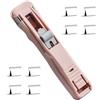 Generic 1 pinzatrice da scrivania manuale per documenti d'ufficio, cancelleria per la scuola, con 8 clip riutilizzabili in acciaio inossidabile (rosa)