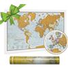 Maps International Mappa stampata in edizione da viaggio Scratch the World® - regalo da viaggio A3 dimensioni 42,0 (l) x 29,7 (h) cm
