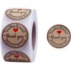 Generic 500 adesivi di ringraziamento, adesivi in carta kraft da 2,5 cm con forte adesivo per imballaggi di piccole imprese, buste, sacchetti regalo