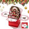 Generic Biglietto di Natale pop-up 3D, 18 cm, pieghevole, con busta, regalo per le | Opera d'arte in carta multistrato di alta qualità, design pieghevole, etichetta per appunti vuota, albero colorato e pupazzi