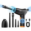 ifyful Aspirapolvere e spolverino ad aria compressa, kit di pulizia per computer 2 in 1 a 3 velocità, aspirapolvere ricaricabile per PC (nero, Soffiatore e Aspiratore)
