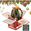 Generic Biglietto di Natale pop-up 3D, 18 cm, pieghevole, con busta, regalo per le | Strati di carta finemente tagliati al laser, etichetta per note vuote, inserto rimovibile, scena albero e pupazzi di neve