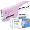 Rapesco 1356A Cucitrice a Pinza Classica Porpoise e 10.000 Punti 26/8 mm | Capacità 45 Fogli, Rosa