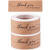 Generic 240 adesivi di carta con scritta Grazie per il tuo acquisto, 2 rotoli di etichette rettangolari autoadesive di ringraziamento per piccole imprese, confezioni regalo, sacchetti, buste, sigilli