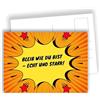 Edition Colibri Cartoline pop art giallo arancione - Rimani come sei - vero e forte - Biglietto motivazionale | Set di 10 biglietti piatti (A6) - retro per scrivere