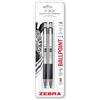 Zebra Pen Zebra® F-301 - Penne a sfera retrattili in acciaio inox, punta fine, 0,7 mm, inchiostro nero, confezione da 2