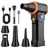 POMBOU Soffiatore a Batteria, 120000RPM con 4 Velocità per Tastiera Elettronica | 5200mAh Soffiatore Aria Compressa Elettrico con Display Digitale HD, Pistola Aria Compressa with LED Light per Computer Auto