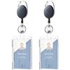 Generic Confezione da 2 porta badge verticali - Porta badge in plastica PS con slot e fori, porta badge per cordini, uso ufficio o scuola