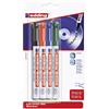 edding 8400 Marcatore permanente per CD, DVD e Blue-Ray Disk punta tonda; Blister 4 pz.; Colori nero, rosso, blu, verde; Tratto 0,5-1 mm