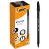 BIC Penne Nere a Sfera, Cristal Exact, Punta Fine (0.7 mm), Tratto Scorrevole e Preciso, Scuola e Ufficio, 20 Unità